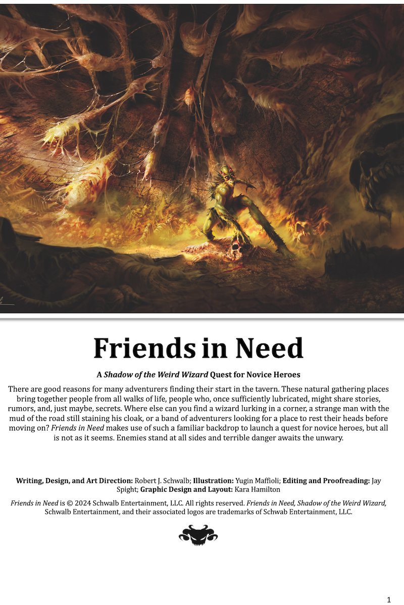 Ring Side Report- RPG review of Friends in Need